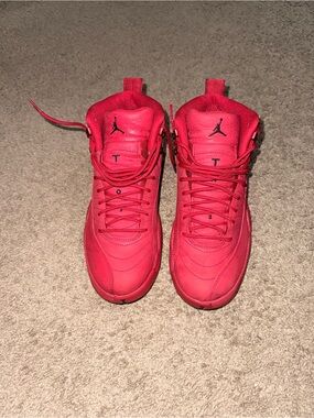 Jordan Red All-Over High-Top Sneakers